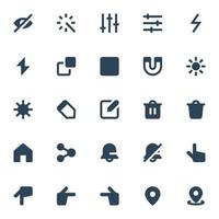 Glyph icons for ui ux. vector