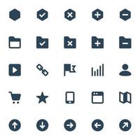 Glyph icons for ui ux. vector