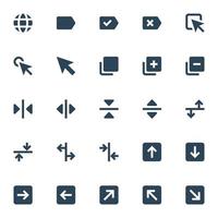 Glyph icons for ui ux. vector