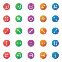 Gradient color icons for ui ux. vector