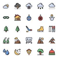 Winter icons set for holidays vector