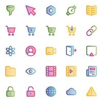 Filled outline, smooth icons for Web and mobile. vector