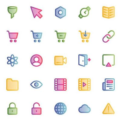 Filled outline, smooth icons for Web and mobile.
