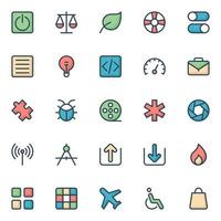 Filled color outline icons for Web and mobile. vector