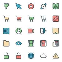 Filled color outline icons for Web and mobile. vector