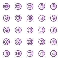 Purple color outline icons for ui ux. vector