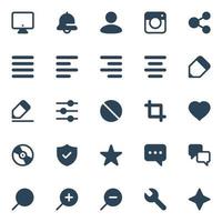 Glyph icons for Web and mobile. vector