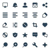 Glyph icons for Web and mobile. vector