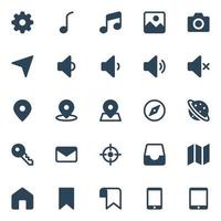 Glyph icons for Web and mobile. vector