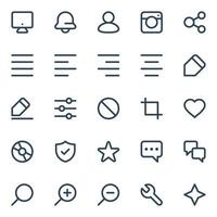 Outline icons for Web and mobile. vector