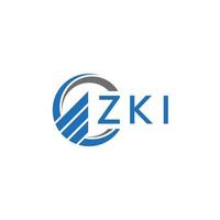 ZKI Flat accounting logo design on white background. ZKI creative initials Growth graph letter logo concept. ZKI business finance logo design. vector