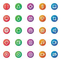 Gradient color icons for ui ux. vector