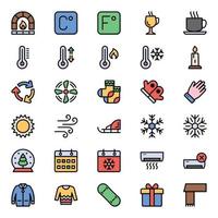 Winter icons set for holidays vector