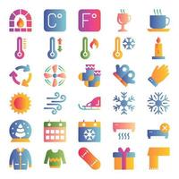 Winter icons set for holidays vector