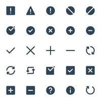 Glyph icons for ui ux. vector