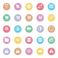 Circle color glyph icons for Web and mobile. vector