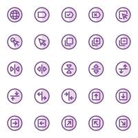 Purple color outline icons for ui ux. vector