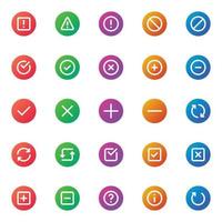 Gradient color icons for ui ux. vector