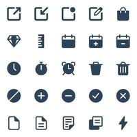 Glyph icons for Web and mobile. vector