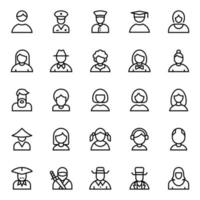 Outline icons for avatar. vector