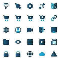 Gradient color icons for Web and mobile. vector