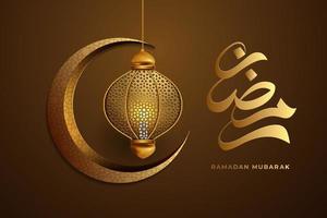 ramadan kareem greeting card background with islamic ornament vector illustration