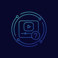 explainer video line icon for web vector