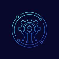 cost reduction or reducing line icon, vector