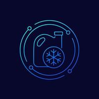 antifreeze, coolant icon, linear design vector