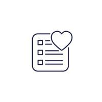 Wish list icon on white vector