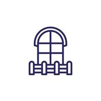 balcony and window line icon vector