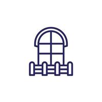 balcony and window line icon vector