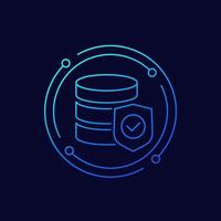 database security line vector icon