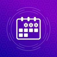 maintenance schedule icon with calendar, vector