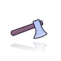 axe icon with outline, vector