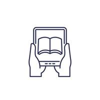 ebook reader device line icon vector