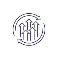growth cycle line icon on white vector