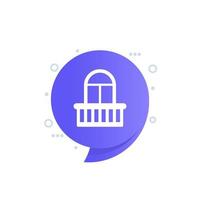 balcony icon for web, vector