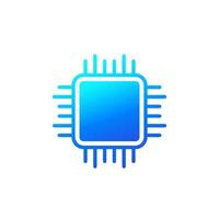 chip or microchip icon on white vector