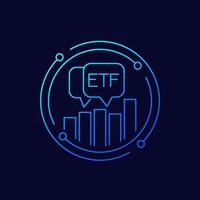 ETF trading line icon with a chart, exchange traded funds vector