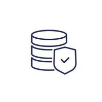 database security line icon on white vector