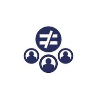 inequality and discrimination icon on white vector