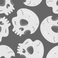 Creepy and cute Skull bones vector seamless pattern. Halloween vector texture