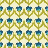 estampado de flores retro. Diseño funky de los años 70 con flores geométricas. maravillosa textura vectorial escandinava de mediados de siglo para el diseño de telas, impresión textil, envoltura, cubierta vector