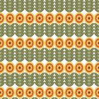 estampado de flores retro. Diseño funky de los años 70 con flores geométricas. maravillosa textura vectorial escandinava de mediados de siglo para el diseño de telas, impresión textil, envoltura, cubierta vector