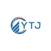 YTJ Flat accounting logo design on white background. YTJ creative initials Growth graph letter logo concept. YTJ business finance logo design. vector
