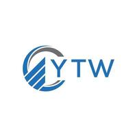 YTW Flat accounting logo design on white background. YTW creative initials Growth graph letter logo concept. YTW business finance logo design. vector