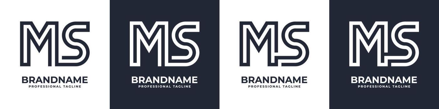 Simple MS Monogram Logo, suitable for any business with MS or SM initial. vector