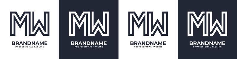 Simple MW Monogram Logo, suitable for any business with MW or WM initial. vector