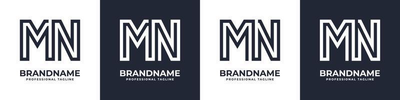 Simple MN Monogram Logo, suitable for any business with MN or NM initial. vector